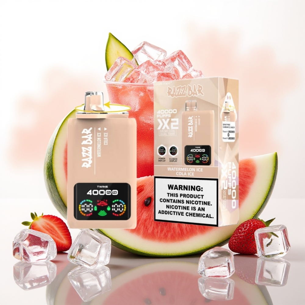 Razz Bar 40000 Puffs Power Skjerm Vannmelong Is & Cola Is