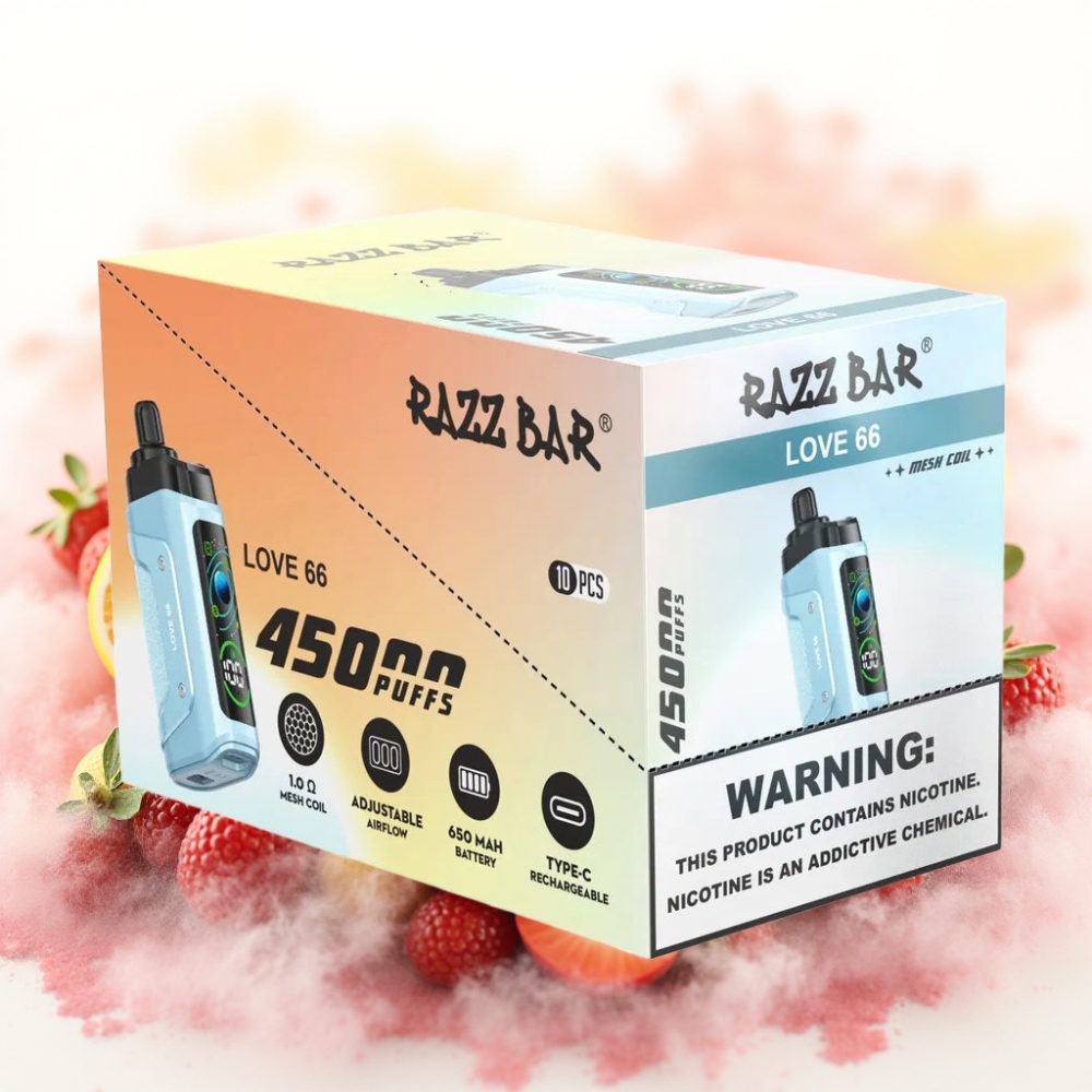 Razz Bar 45000 Puffs 1.0 Ohm Mesh Kjærlighet 66