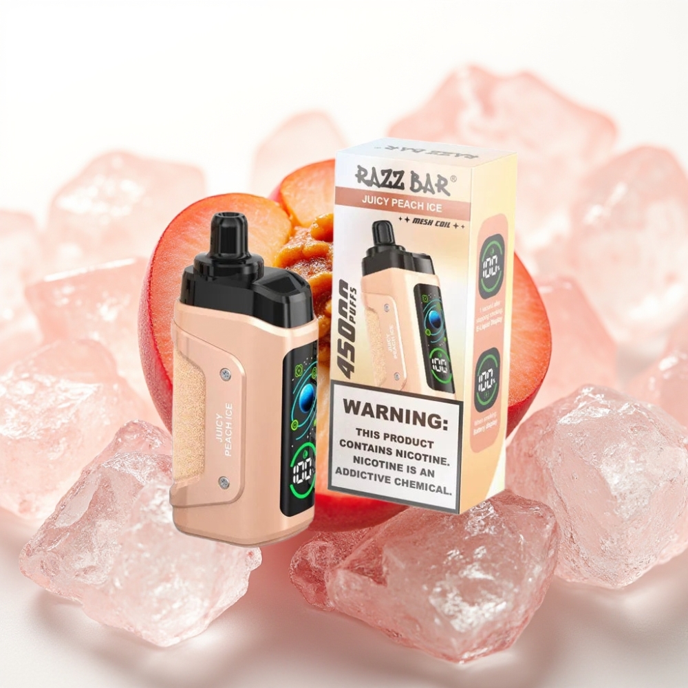 Razz Bar 45000 Puffs Justerbar Luftstrøm Juicy Peach Is