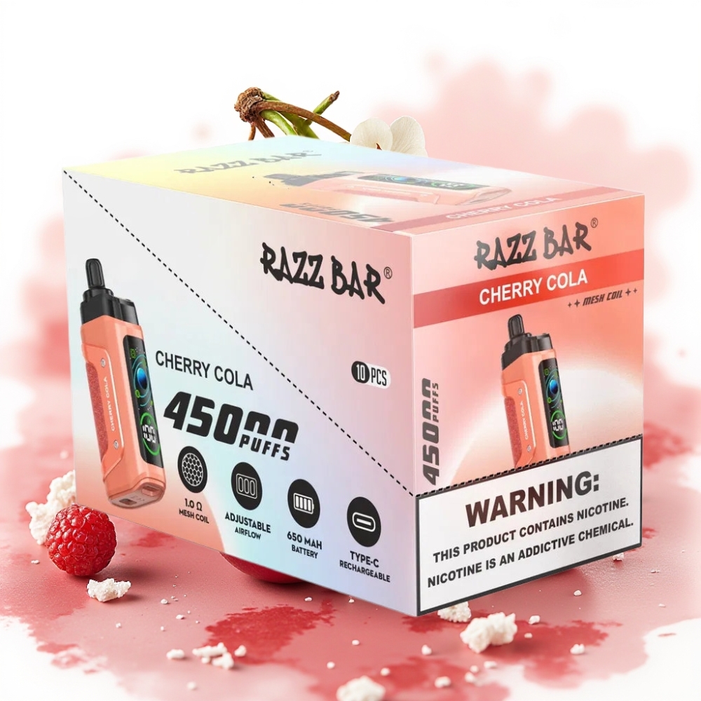 Razz Bar 45000 Puffs Justerbar Luftstrøm Kirsebær Cola