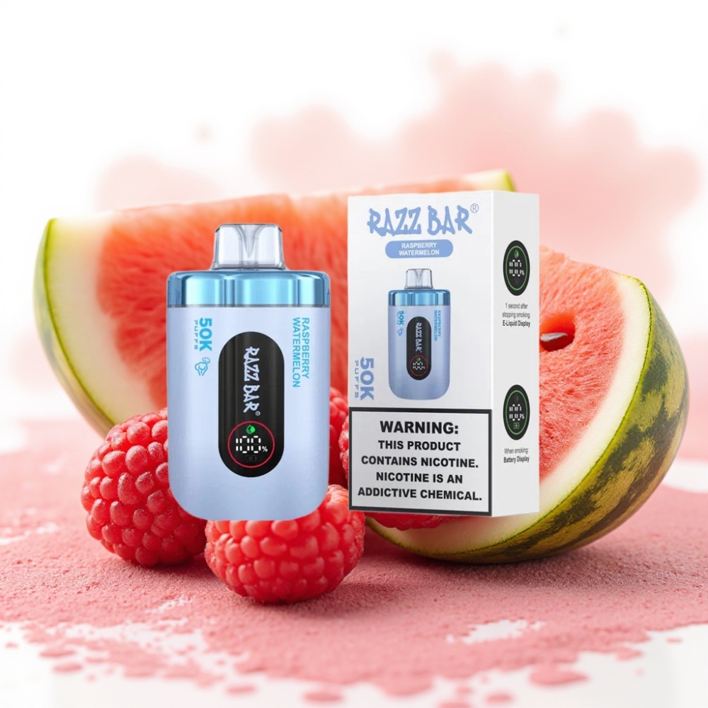 Razz Bar 50K Puffs 1.0 Ohm Bringebær Vannmelon