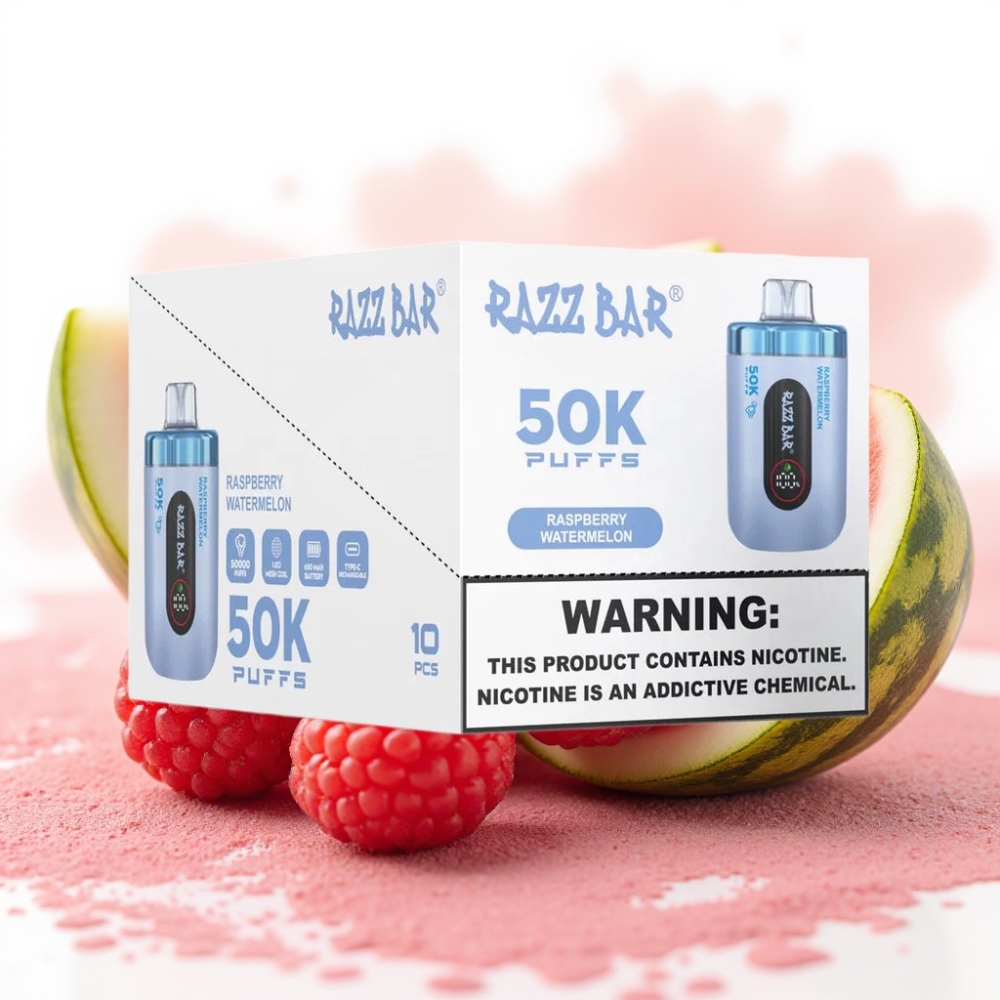 Razz Bar 50K Puffs 1.0 Ohm Bringebær Vannmelon