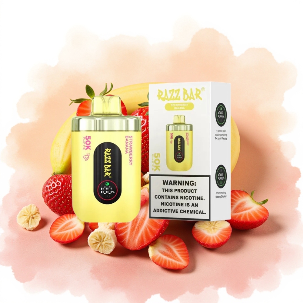 Razz Bar 50K Puffs 1.0 Ohm Jordbær Banan