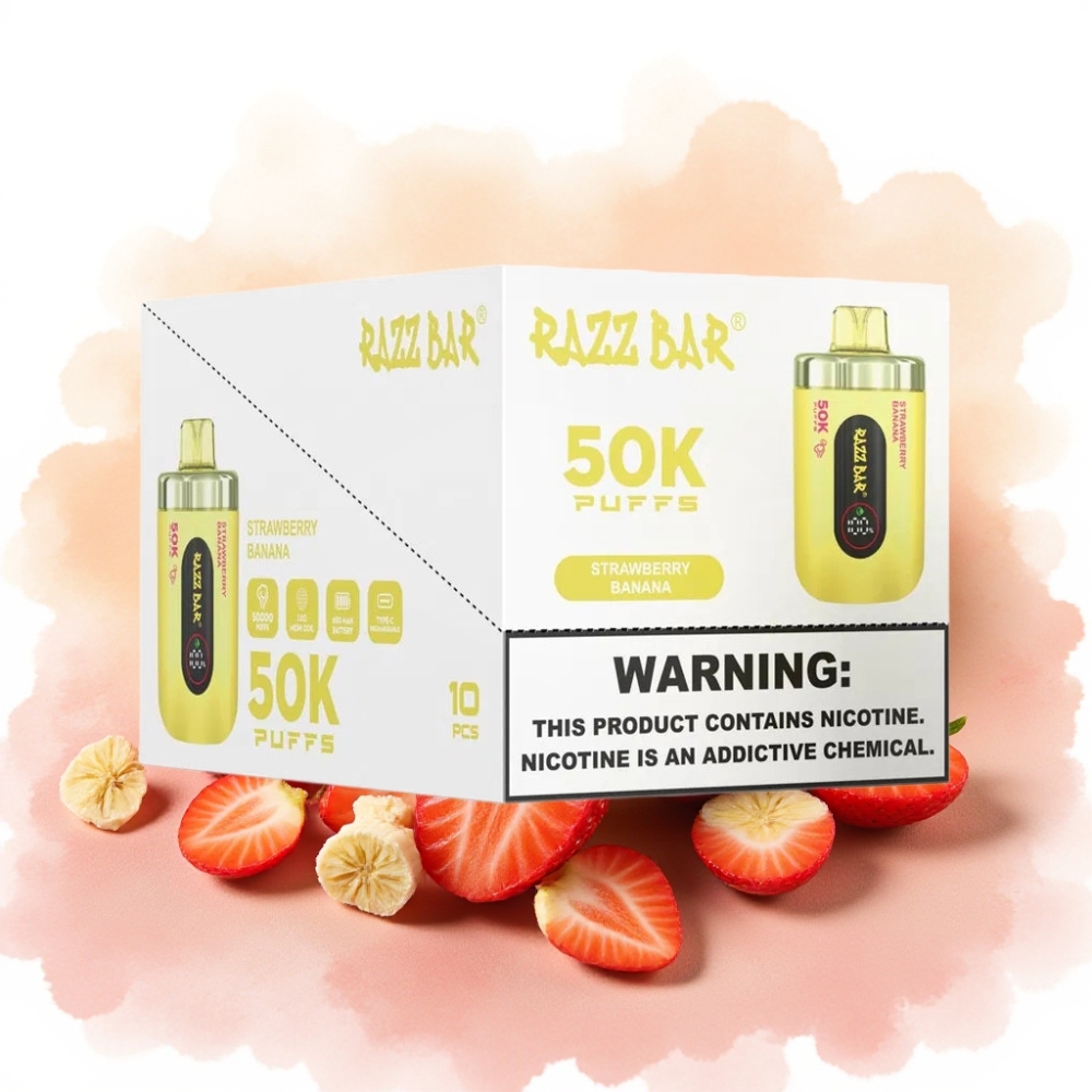 Razz Bar 50K Puffs 1.0 Ohm Jordbær Banan
