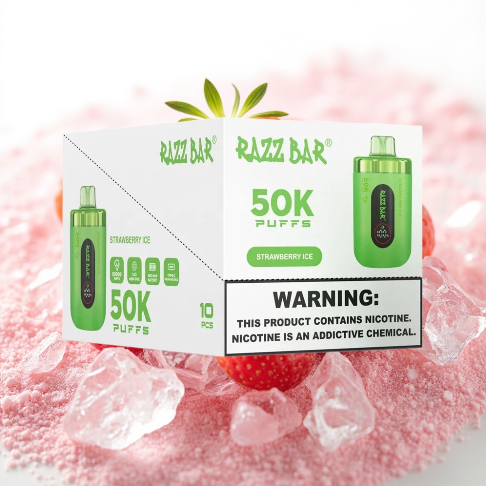 Razz Bar 50K Puffs 1.0 Ohm Jordbæris