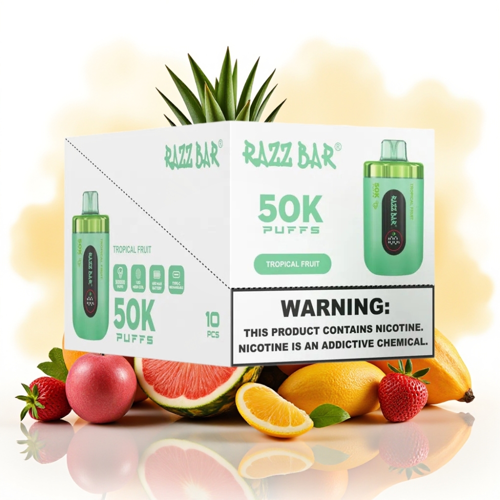 Razz Bar 50K Puffs 1.0 Ohm Mesh Tropisk Frukt