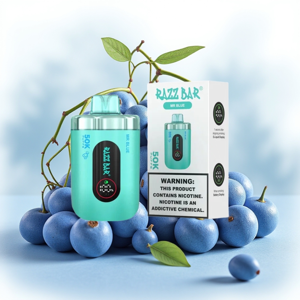 Razz Bar 50K Puffs 1.0 Ohm Mr Blå