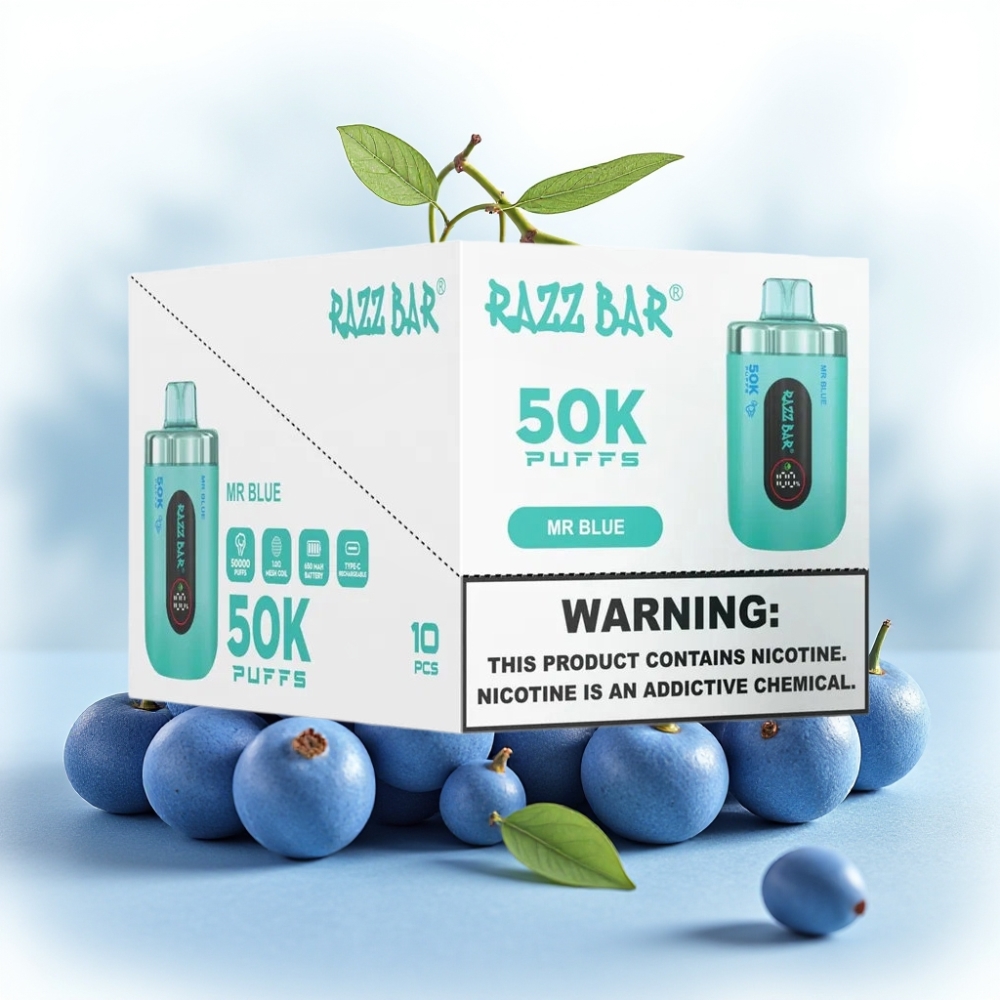 Razz Bar 50K Puffs 1.0 Ohm Mr Blå
