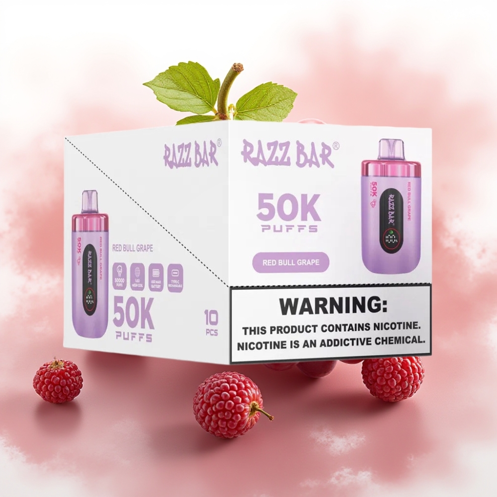 Razz Bar 50K Puffs 1.0 Ohm Red Bull Drue