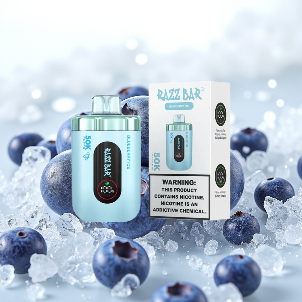 Razz Bar 50K Puffs 650 Mah Blåbær Is