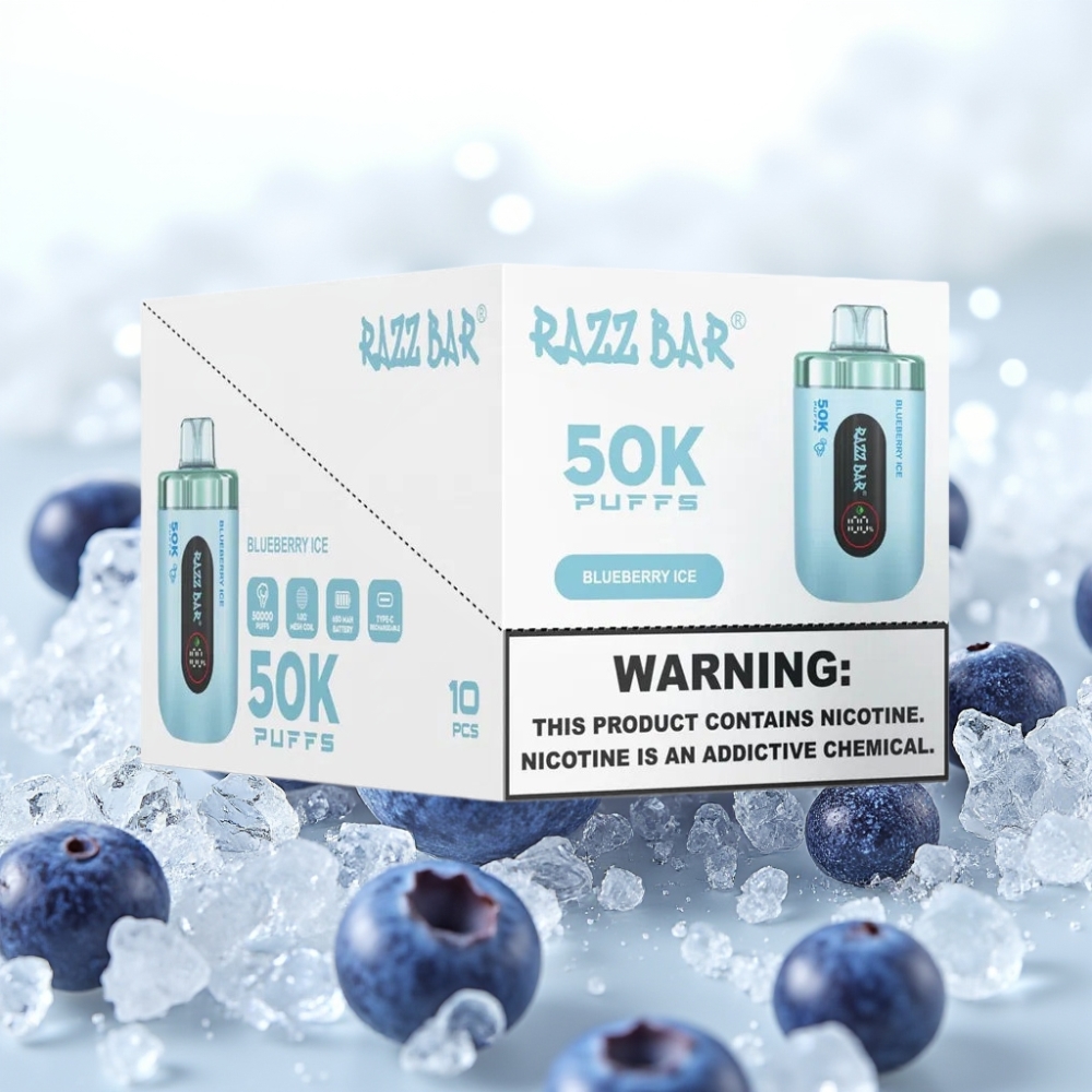 Razz Bar 50K Puffs 650 Mah Blåbær Is