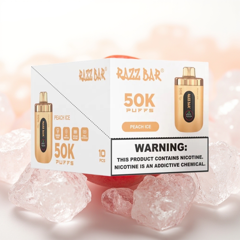 Razz Bar 50K Puffs 650 Mah Fersken Is