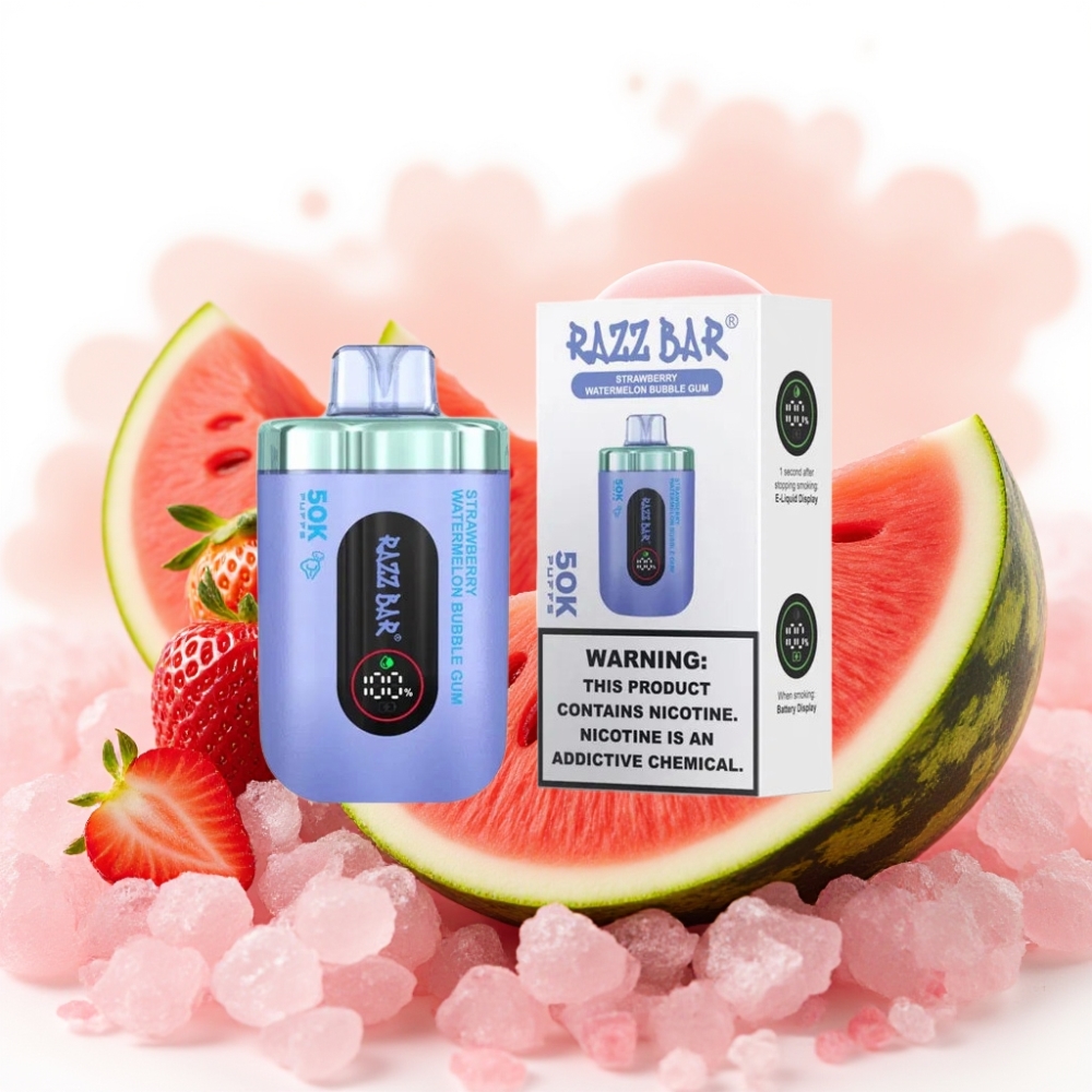 Razz Bar 50K Puffs Type-C Jordbær Vannmelon Tyggegummi