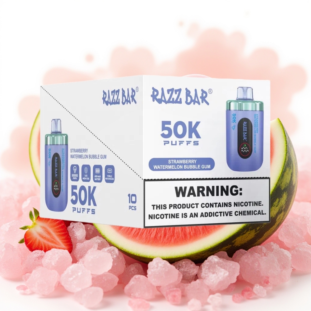 Razz Bar 50K Puffs Type-C Jordbær Vannmelon Tyggegummi