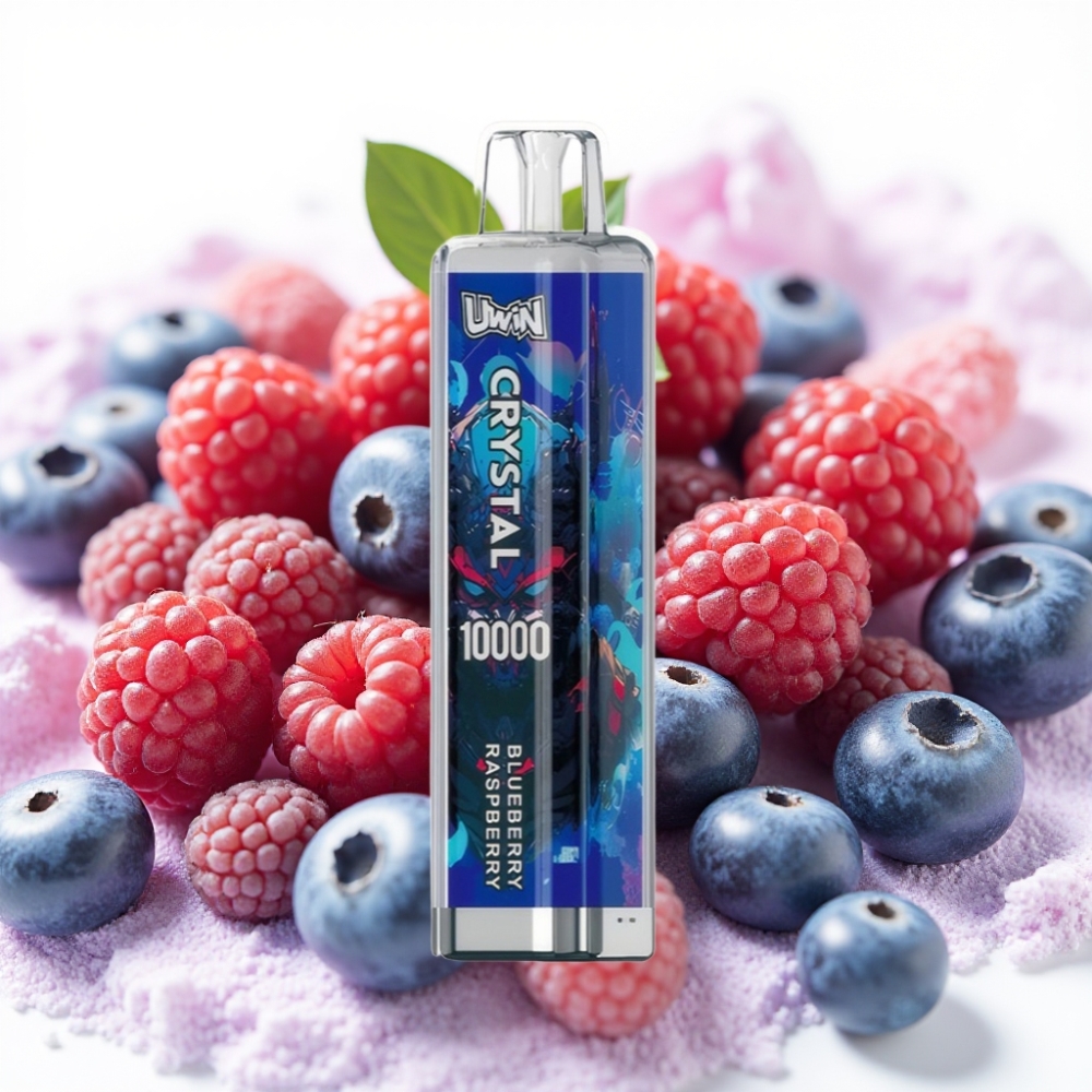 UWIN Crystal 10000 Puffs 18ml Blåbær Bringebær