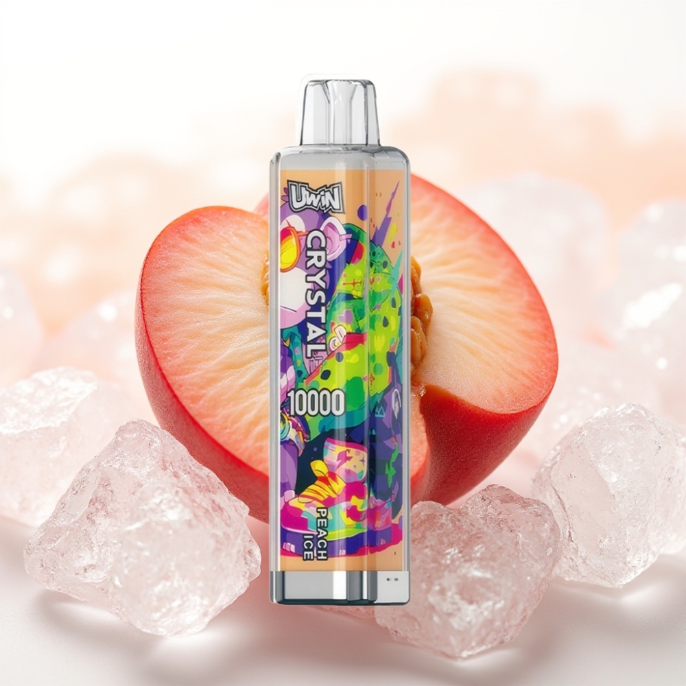 UWIN Crystal 10000 Puffs 18ml Fersken Is