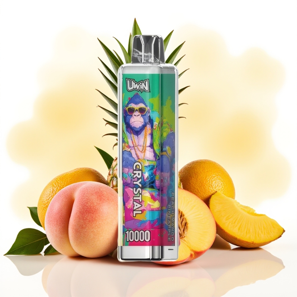 UWIN Crystal 10000 Puffs 18ml Fersken Mango Ananas