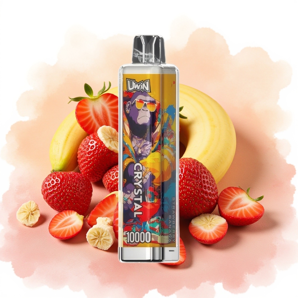 UWIN Crystal 10000 Puffs 18ml Jordbær Banan