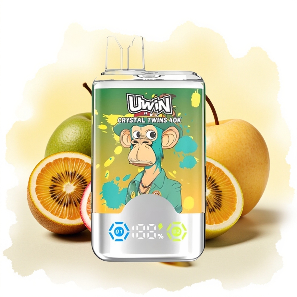 UWIN Crystal Twins 40000 Puff 32ml Kiwi Pasjonsfrukt Guava To Epler