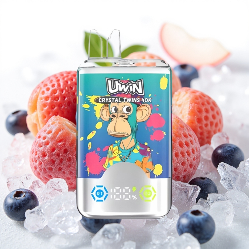 UWIN Crystal Twins 40000 Puffs Blåbær På Is Sommerfersken Is 32ml