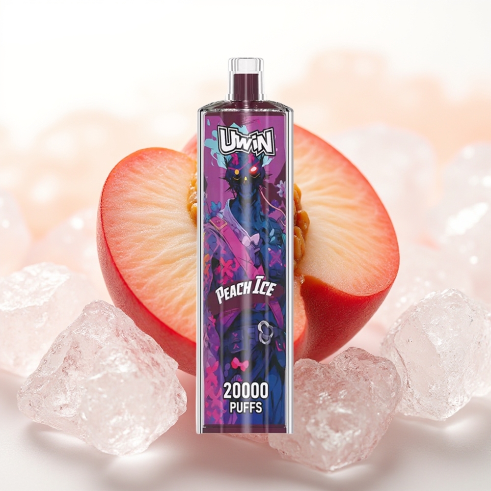 Uwin Shisha Hookah Crystal 20000 Puffs 22ml Fersken Is