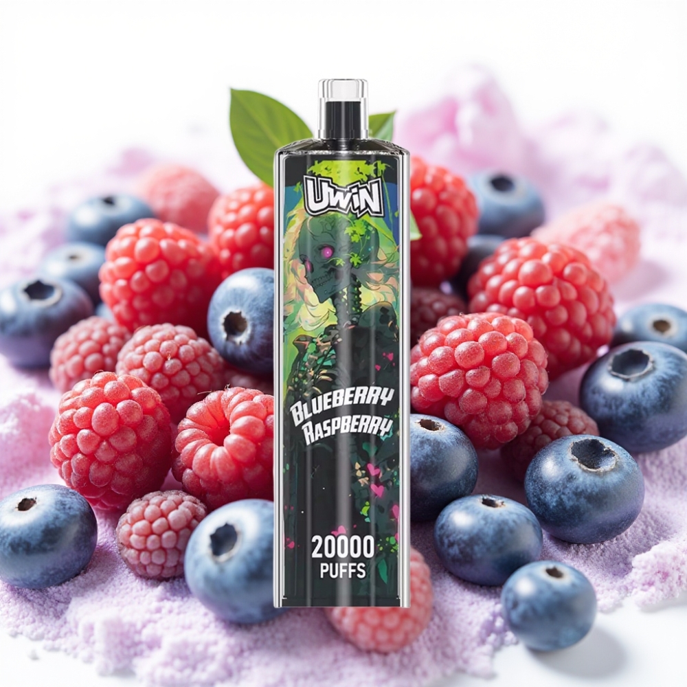 Uwin Shisha Hookah Crystal 20000 Puffs Blåbær Bringebær Type-C