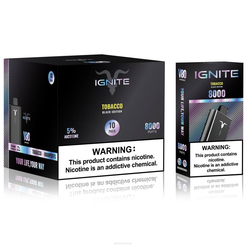 IGNITE V80 vape penn 10-pakning tobakk 46F64 IGNITE oslo