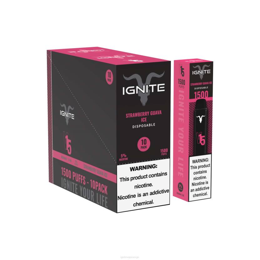 IGNITE V15 vape penn 10-pakning grønt eple fersken kiwi 46F6101 IGNITE norge