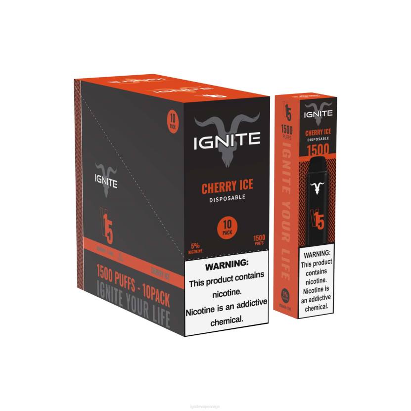 IGNITE V15 vape penn 10-pakning kirsebæris 46F698 IGNITE vape reviews