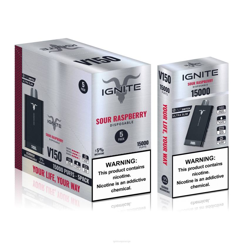 IGNITE V150 vape penn 5-pakning bærsprengning 46F610 IGNITE vape online
