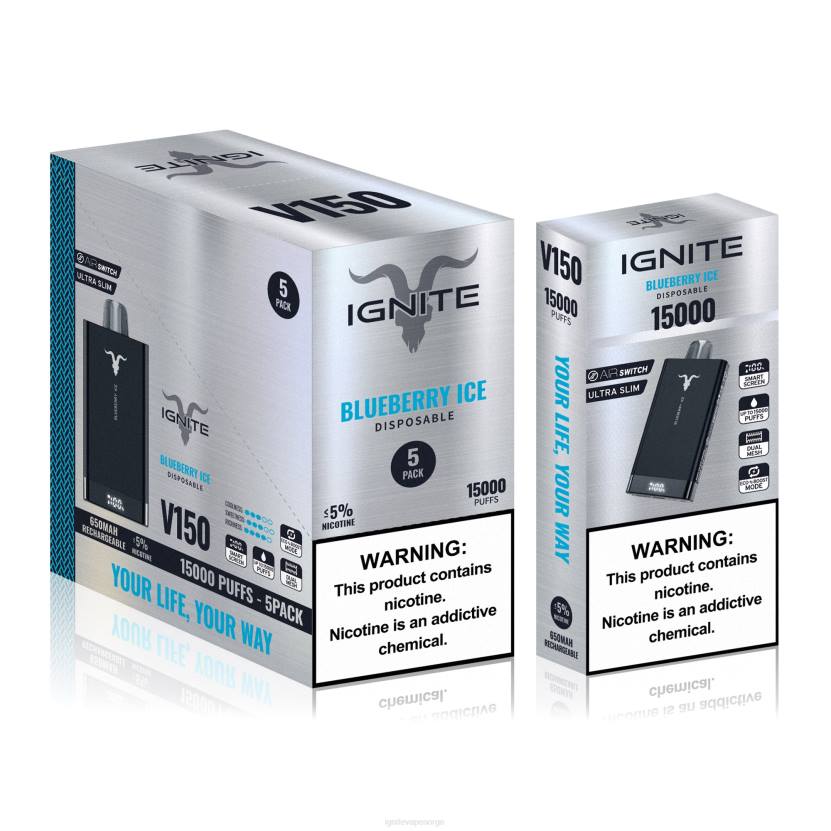 IGNITE V150 vape penn 5-pakning blå drøm 46F681 IGNITE norge