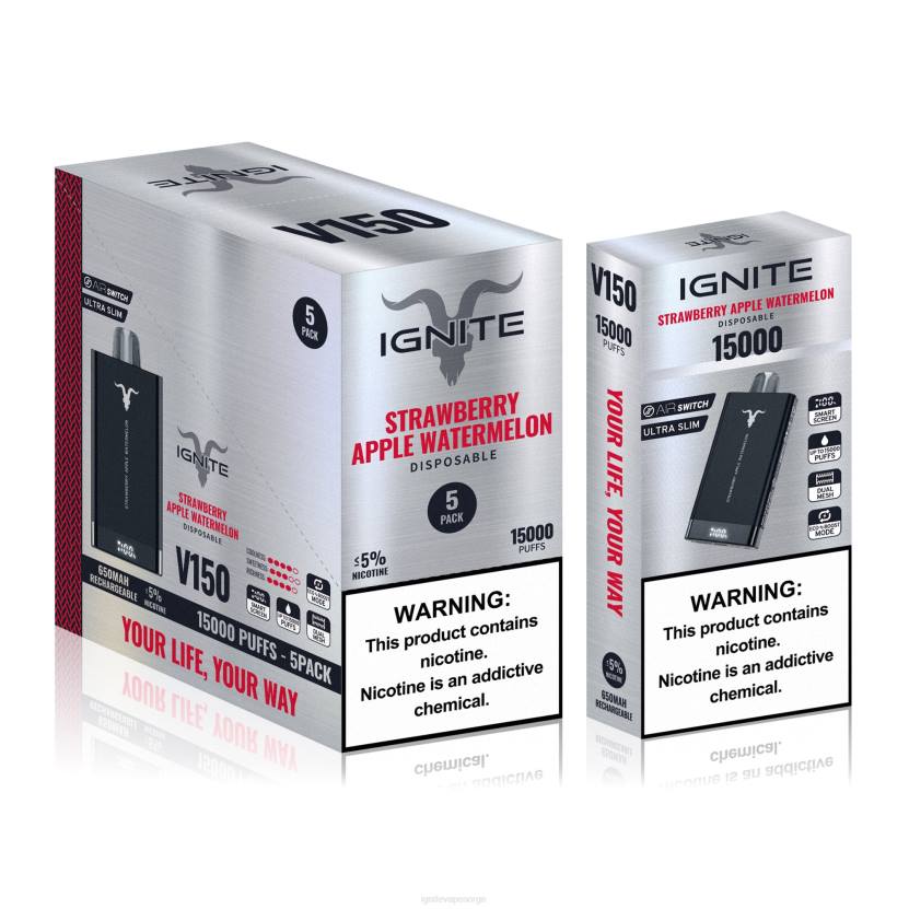 IGNITE V150 vape penn 5-pakning iskald mynte 46F686 IGNITE vape shop