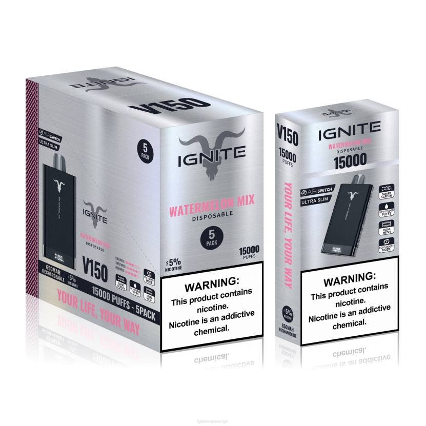 IGNITE V150 vape penn 5-pakning iskald mynte 46F686 IGNITE vape shop