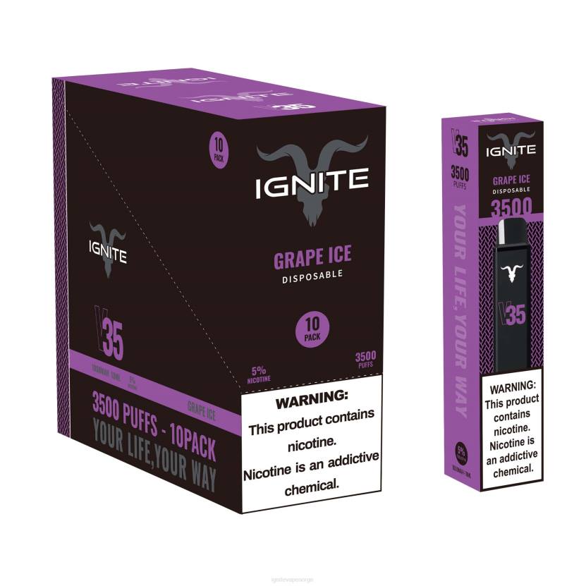 IGNITE V35 vape penn 10-pakning blåbæris 46F6119 IGNITE vape store