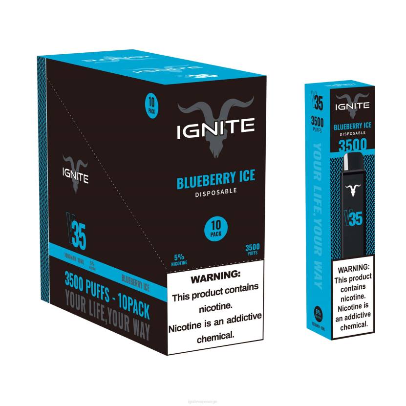 IGNITE V35 vape penn 10-pakning jordbær banan 46F6128 IGNITE vape reviews