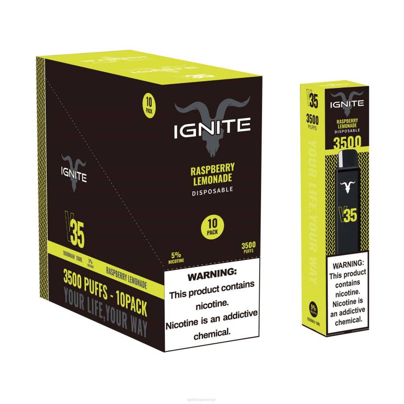 IGNITE V35 vape penn 10-pakning jordbær banan 46F6128 IGNITE vape reviews