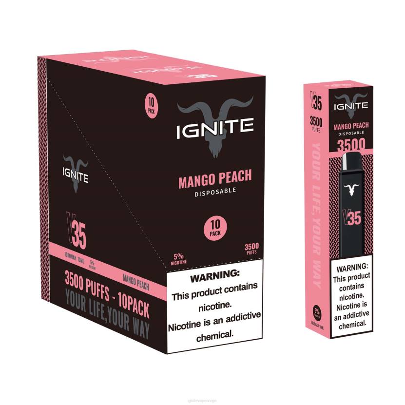 IGNITE V35 vape penn 10-pakning jordbær eple vannmelon 46F6126 IGNITE vape shop