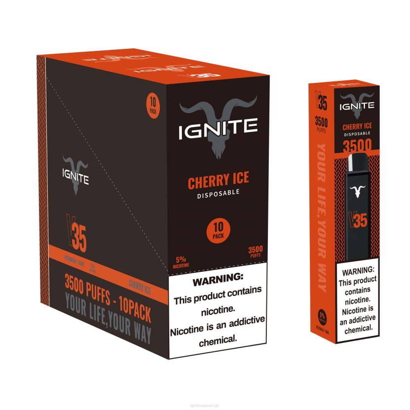 IGNITE V35 vape penn 10-pakning kirsebæris 46F6121 IGNITE norge
