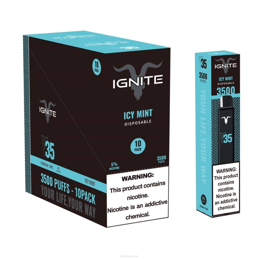 IGNITE V35 vape penn 10-pakning vannmelon epleis 46F6129 IGNITE vape store