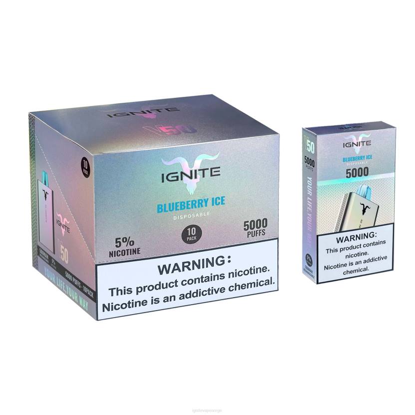 IGNITE V50 vape penn 10-pakning jordbær banan 46F6149 IGNITE vape store