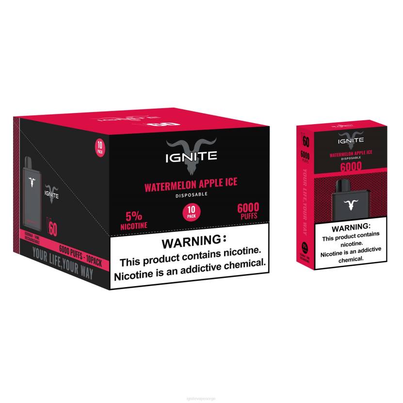 IGNITE V60 vape penn 10-pakning bananis 46F61 IGNITE norge
