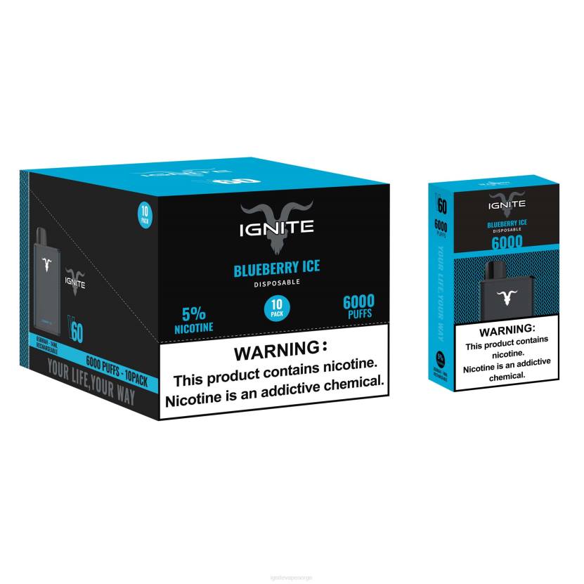 IGNITE V60 vape penn 10-pakning iskald mynte 46F620 IGNITE vape online