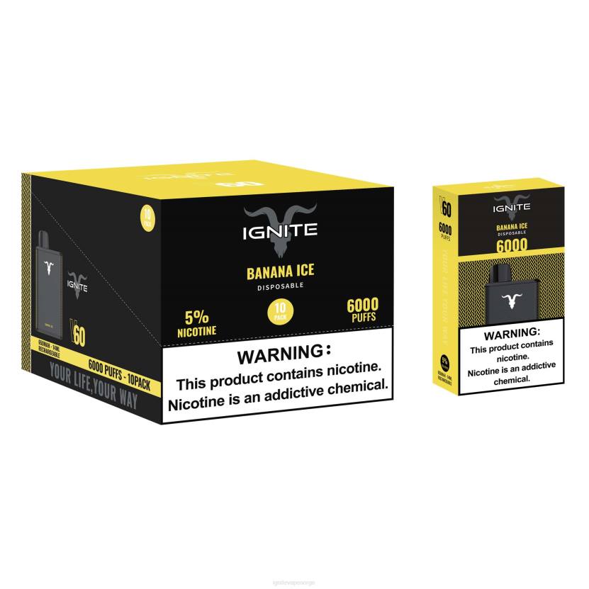 IGNITE V60 vape penn 10-pakning jordbær eple vannmelon 46F625 IGNITE vape price