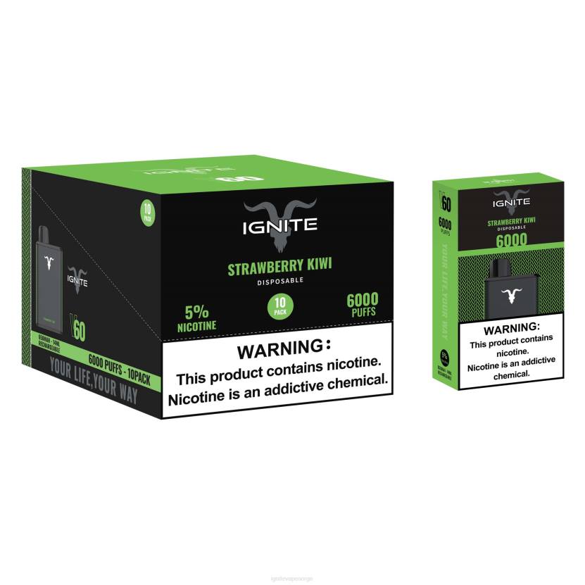 IGNITE V60 vape penn 10-pakning mango fersken 46F621 IGNITE norge