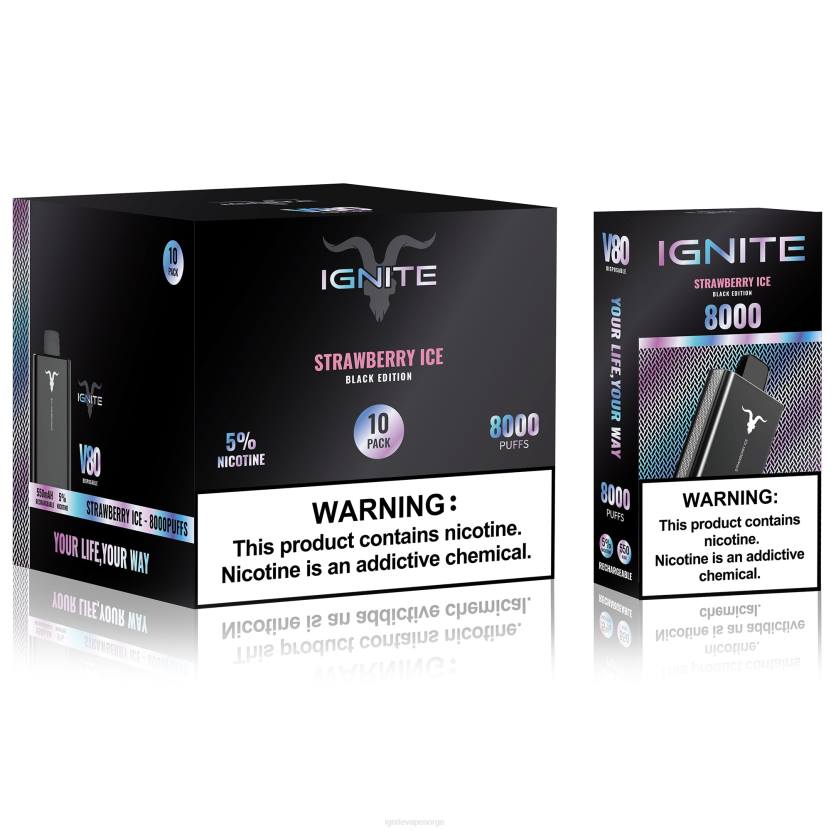 IGNITE V80 vape penn 10-pakning blåbær sitron 46F655 IGNITE vape price