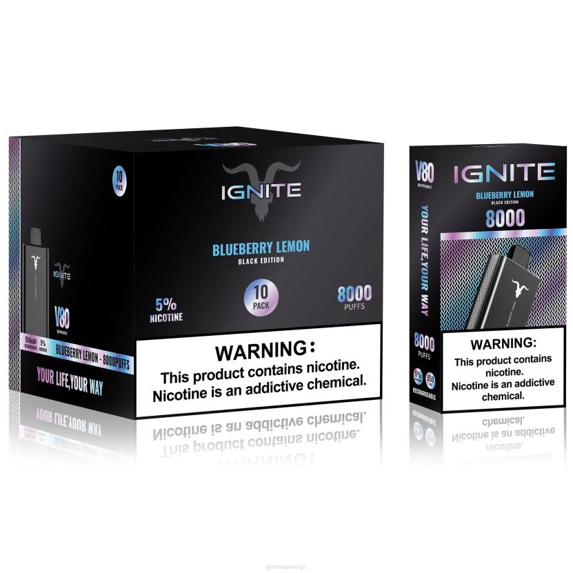 IGNITE V80 vape penn 10-pakning blåbæris 46F654 IGNITE oslo