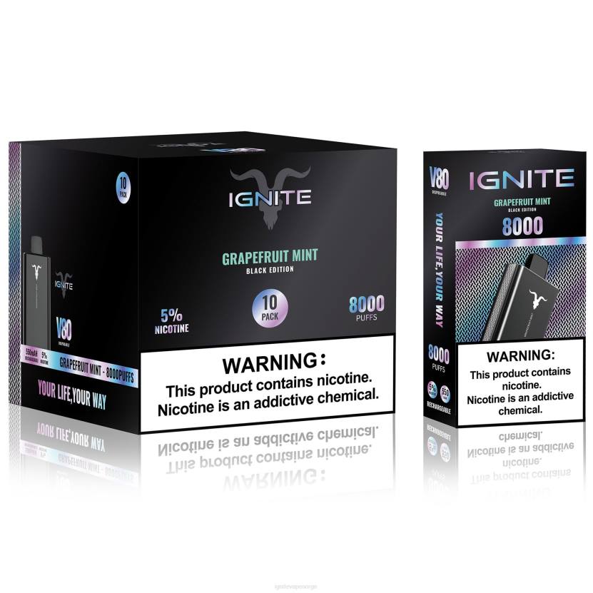 IGNITE V80 vape penn 10-pakning jordbæris 46F663 IGNITE vape oslo